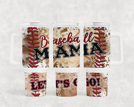 40oz Vintage Baseball Mama Tumbler