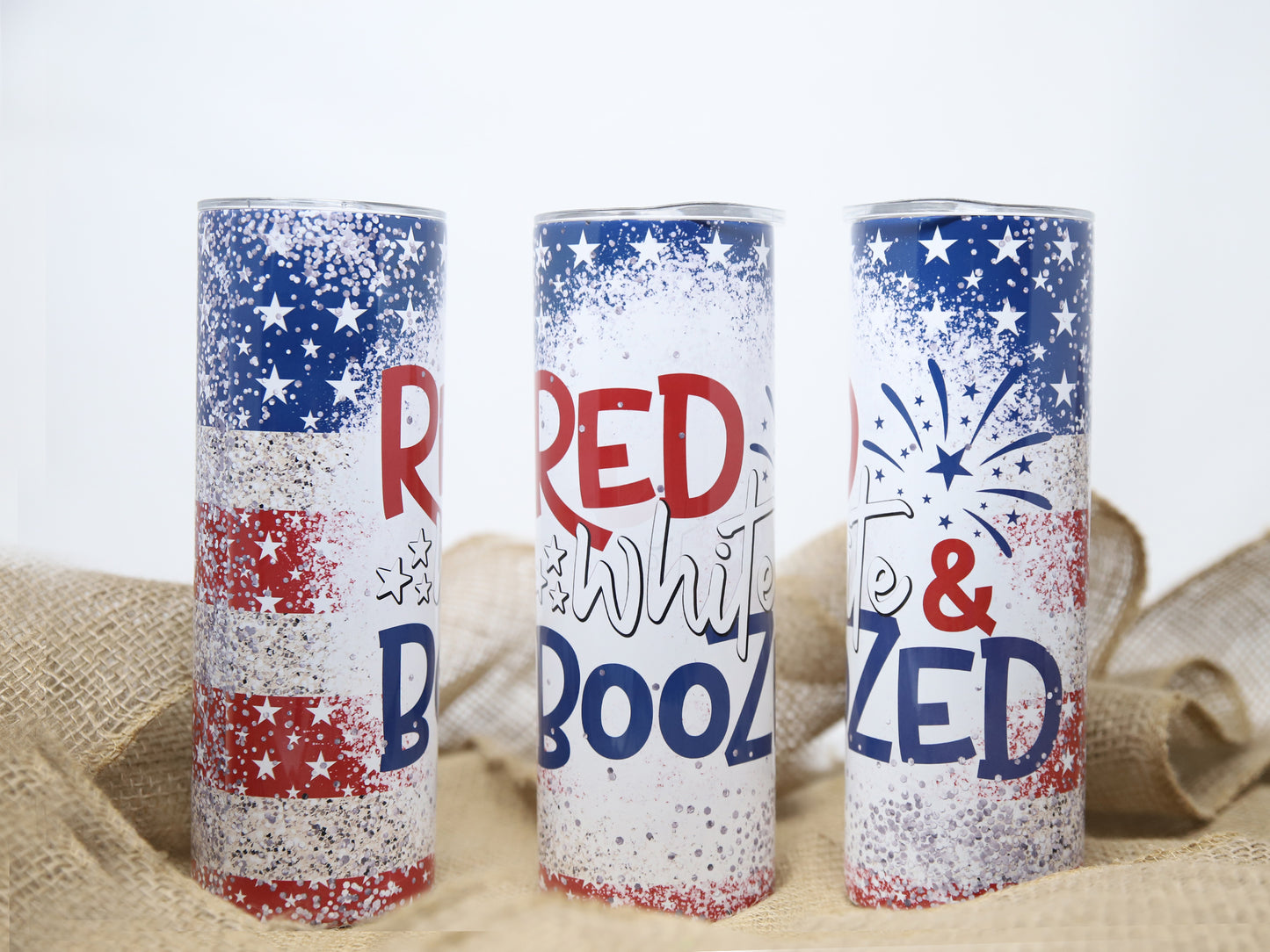 Red White and Boozed 4th of July Tumbler